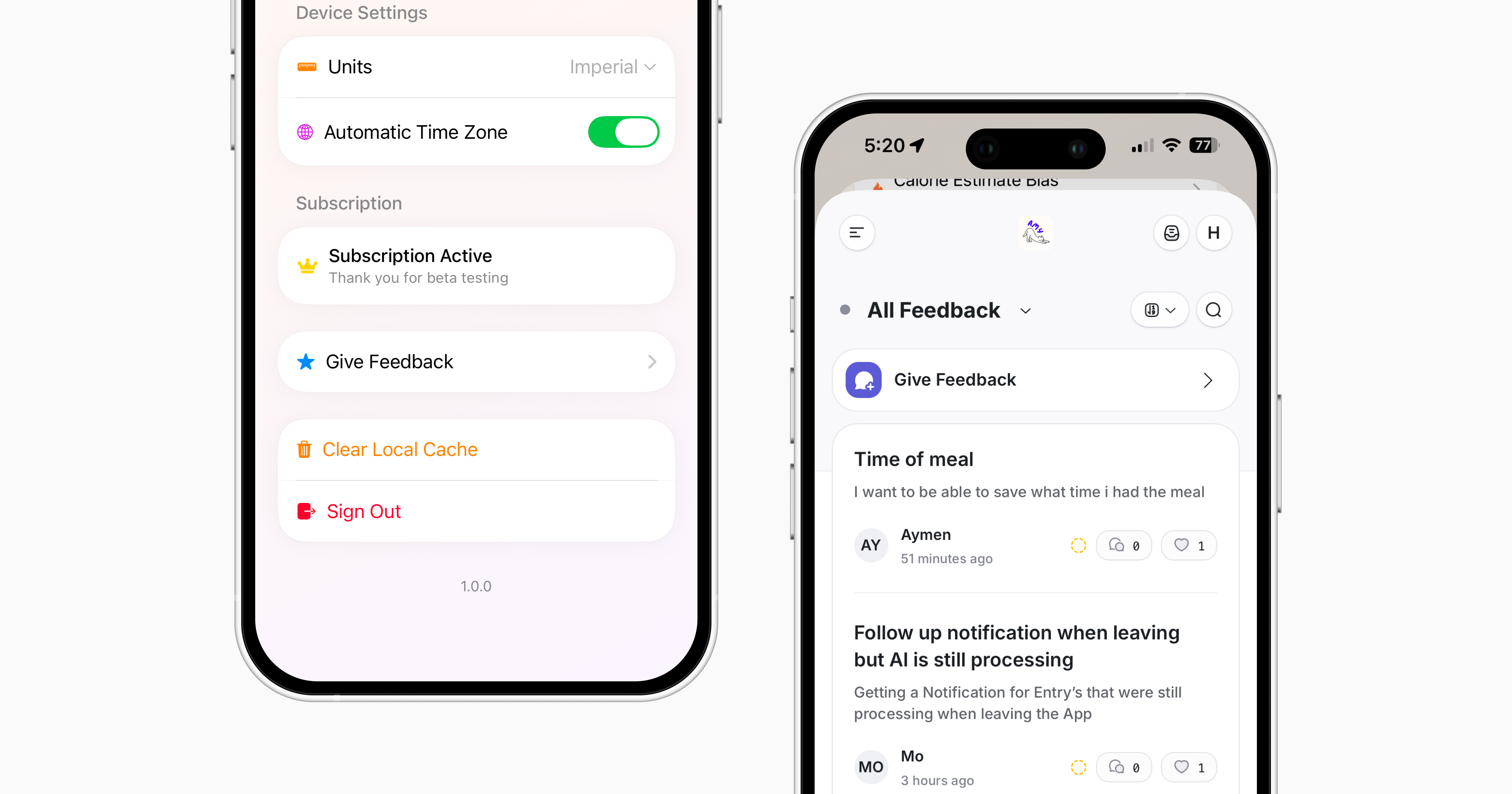 Amy Food Journal Feedback Board