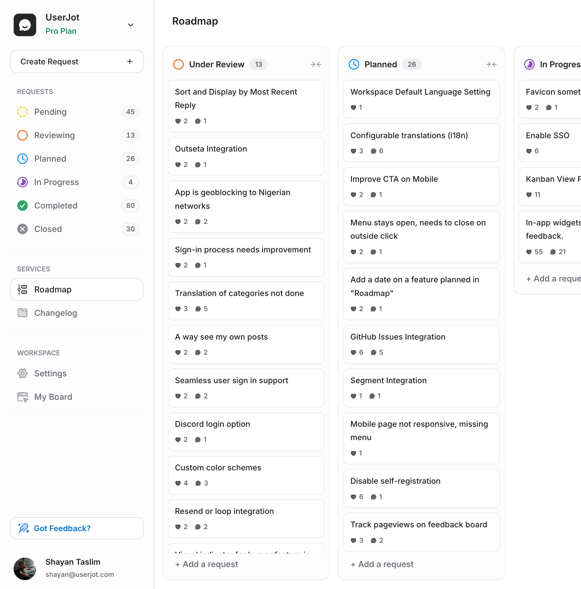 UserJot Product Roadmap
