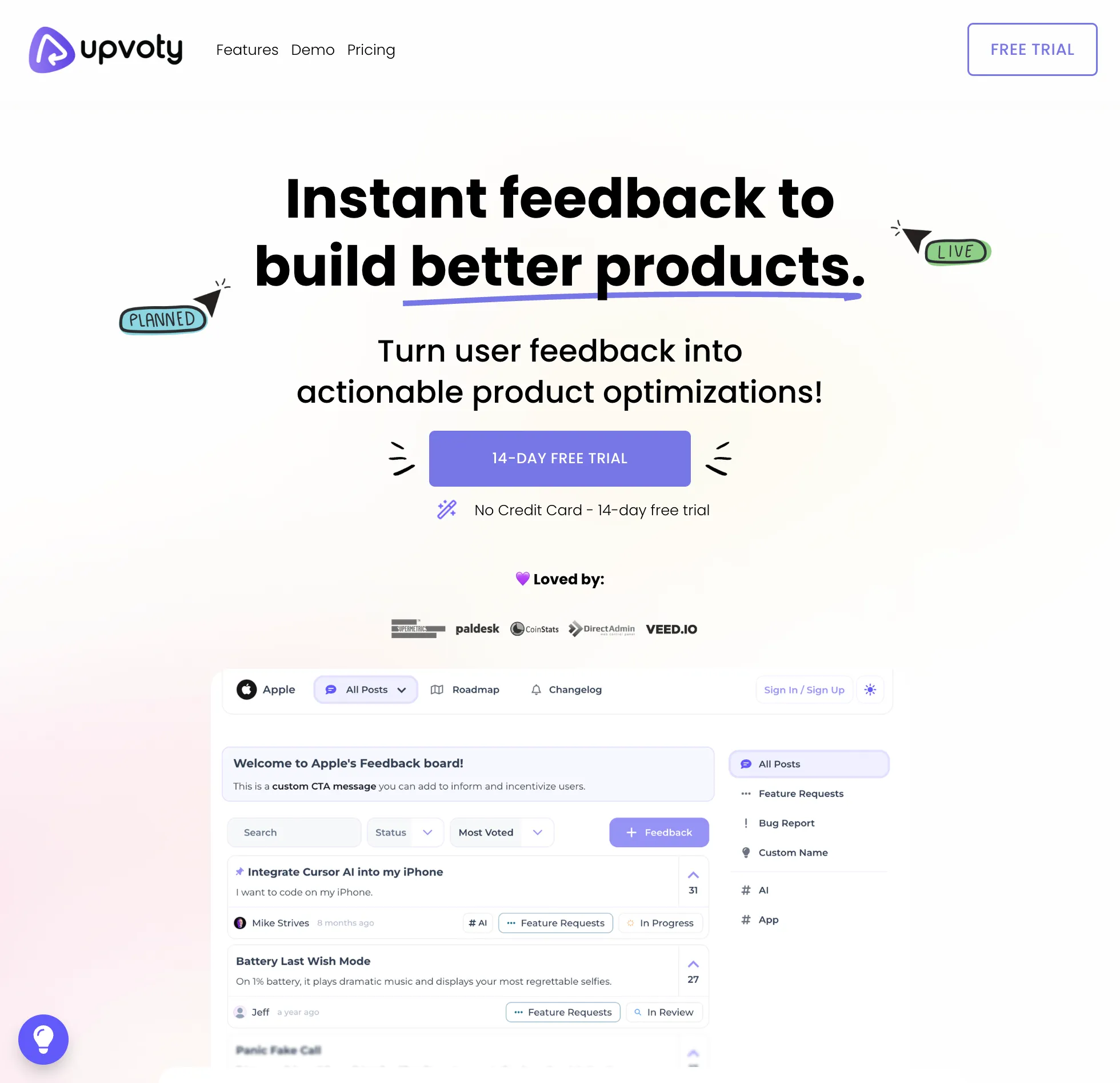 Upvoty Website